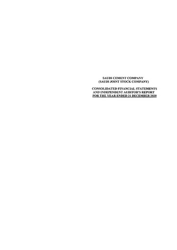 Thumbnail Saudi Cement Company Financial Statement 2020