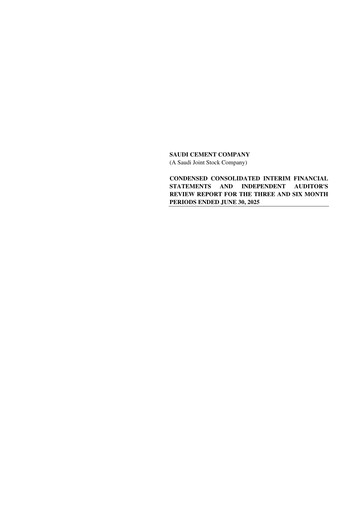 Thumbnail Saudi Cement Company Financial Statement 2025-h1