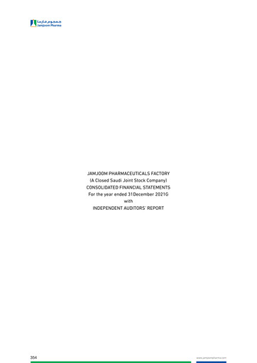 Thumbnail Jamjoom Pharmaceuticals Factory Company Financial Statement 2021