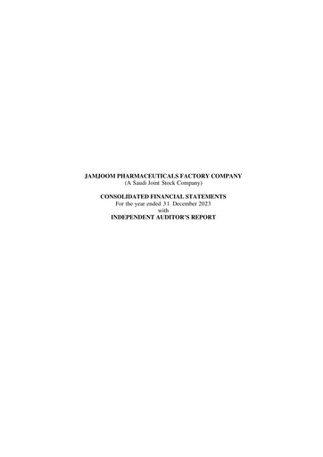 Thumbnail Jamjoom Pharmaceuticals Factory Company Financial Statement 2023