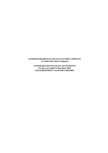 Thumbnail Jamjoom Pharmaceuticals Factory Company Financial Statement 2024