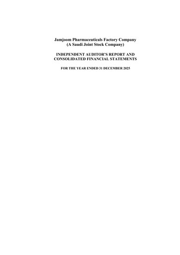 Thumbnail Jamjoom Pharmaceuticals Factory Company Financial Statement 2025