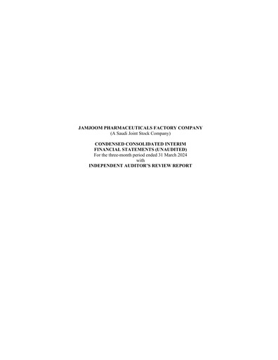 Thumbnail Jamjoom Pharmaceuticals Factory Company Quarterly Report 2024-q1