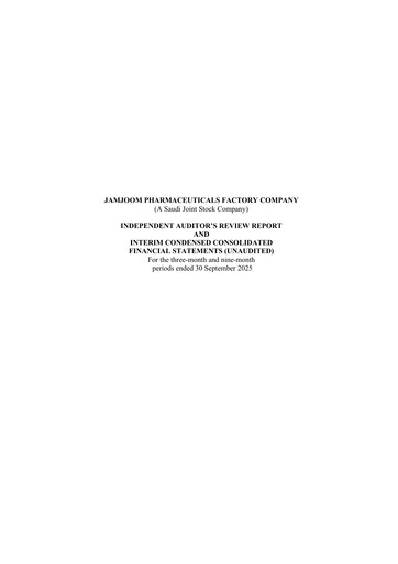 Thumbnail Jamjoom Pharmaceuticals Factory Company Quarterly Report 2025-q3