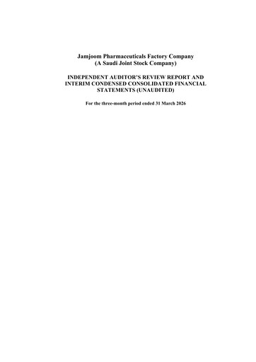 Thumbnail Jamjoom Pharmaceuticals Factory Company Quarterly Report 2026-q1