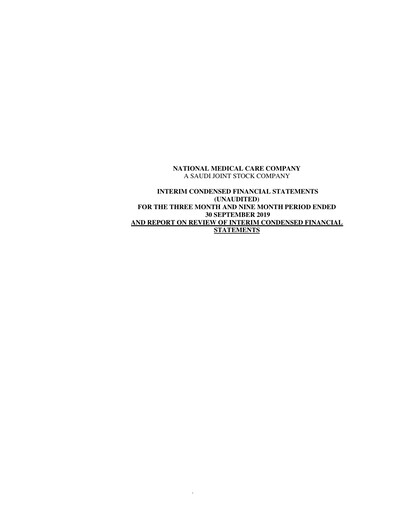 Thumbnail National Medical Care Company Quarterly Report 2019-q3