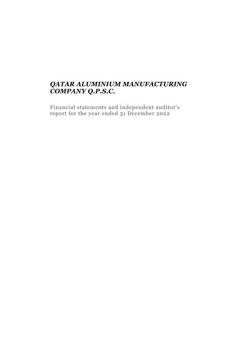 Thumbnail Qatar Aluminium Manufacturing Company Financial Statement 2022
