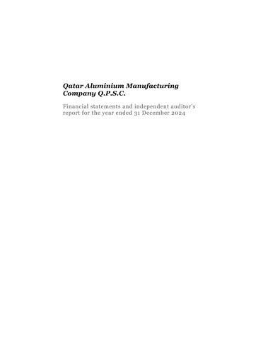 Thumbnail Qatar Aluminium Manufacturing Company Financial Statement 2024