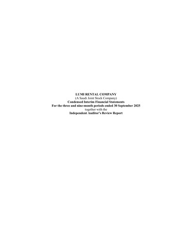 Vorschaubild Lumi Rental Company Quartalsbericht 2025-q3