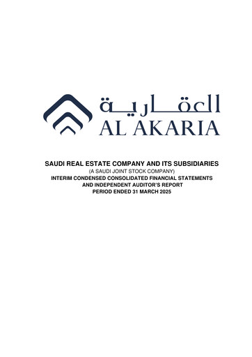 Thumbnail Saudi Real Estate Company (Al Akaria) Quarterly Report 2025-q1
