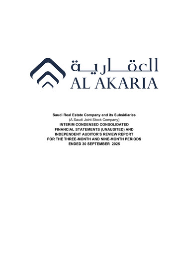 Thumbnail Saudi Real Estate Company (Al Akaria) Quarterly Report 2025-q3