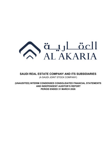 Thumbnail Saudi Real Estate Company (Al Akaria) Quarterly Report 2026-q1