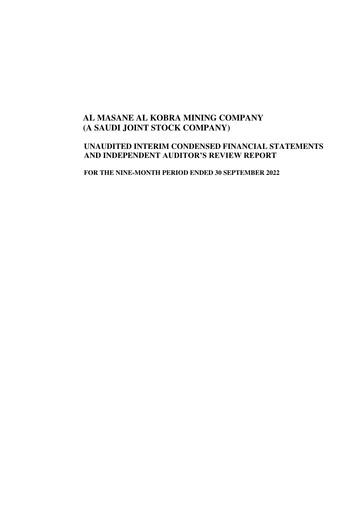 Thumbnail Al Masane Al Kobra Mining Company Financial Statement 2022-9m