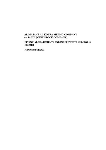 Thumbnail Al Masane Al Kobra Mining Company Financial Statement 2022