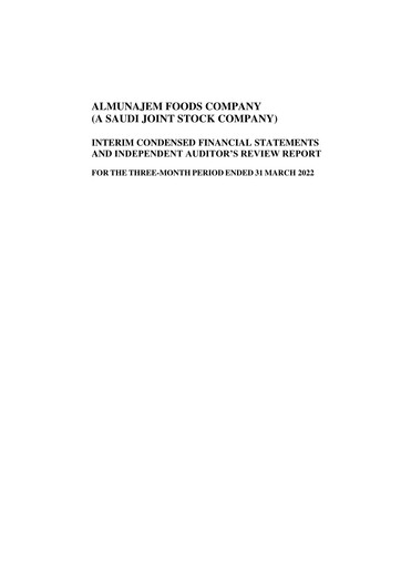 Miniature Almunajem Foods Company Bilan financier 2022-q1