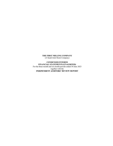 Thumbnail First Milling Company Half-year Report 2023-h1