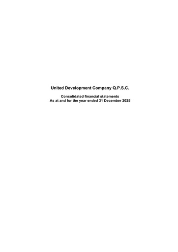 Thumbnail United Development Company Financial Statement 2025