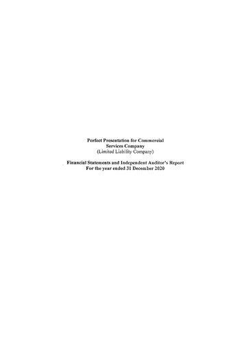 Thumbnail Perfect Presentation for Commercial Services CompanyPerfect Presentation for Commercial Services Financial Statement 2020