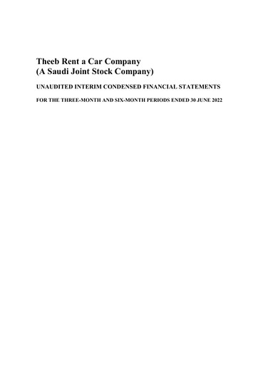 Vorschaubild Theeb Rent A Car Company Quartalsbericht 2022-q2
