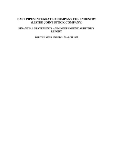 Thumbnail East Pipes Integrated Company for Industry Financial Statement 2025