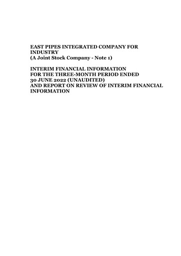 Thumbnail East Pipes Integrated Company for Industry Quarterly Report 2022-q2