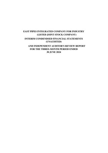 Thumbnail East Pipes Integrated Company for Industry Quarterly Report 2024-q2