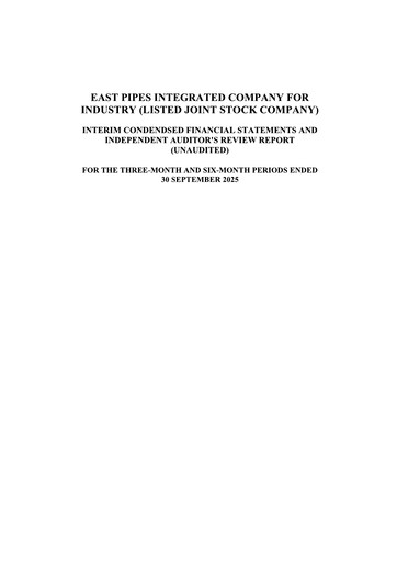 Thumbnail East Pipes Integrated Company for Industry Quarterly Report 2025-q3