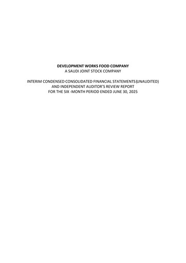 Miniature Development Works Food Company Bilan financier 2025-h1