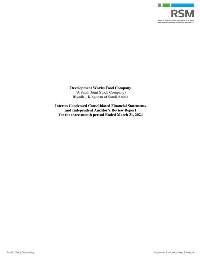 Miniature Development Works Food Company Rapport trimestriel 2024-q1