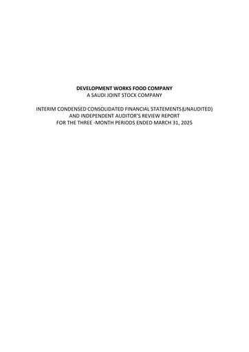 Miniature Development Works Food Company Rapport trimestriel 2025-q1