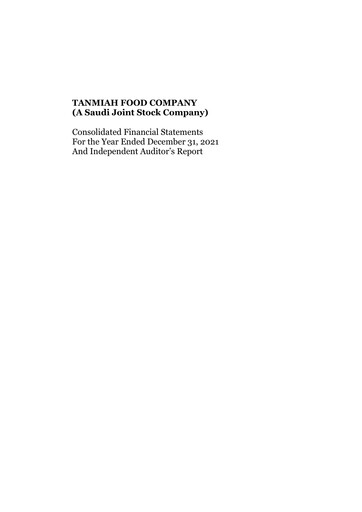 Thumbnail Tanmiah Food Company Financial Statement 2021