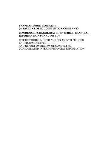 Thumbnail Tanmiah Food Company Half-year Report 2021-h1