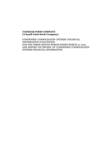 Thumbnail Tanmiah Food Company Quarterly Report 2022-q1