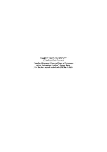 Thumbnail Nayifat Finance Company Quarterly Report 2026-q1