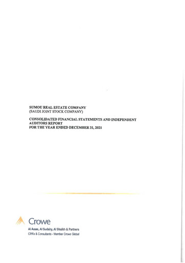 Thumbnail Sumou Real Estate Company Financial Statement 2021