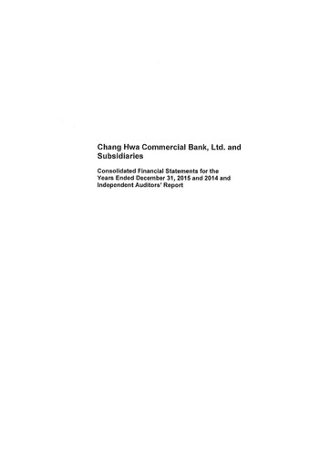 Thumbnail Chang Hwa Commercial Bank Financial Statement 2015