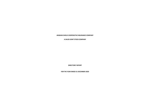 Thumbnail Arabian Shield Cooperative Insurance Company Annual Report 2020