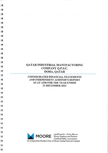 Thumbnail Qatar Industrial Manufacturing Company Financial Statement 2023