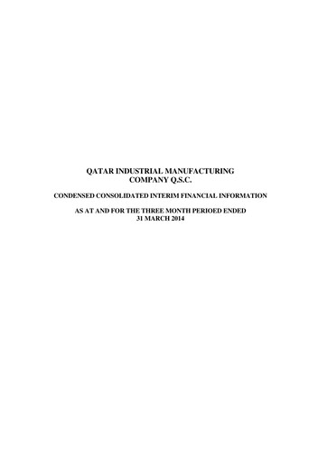 Thumbnail Qatar Industrial Manufacturing Company Quarterly Report 2014-q1