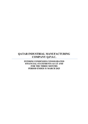 Thumbnail Qatar Industrial Manufacturing Company Quarterly Report 2025-q1