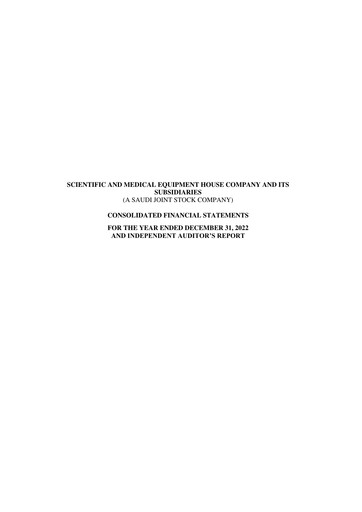 Thumbnail Scientific and Medical Equipment House Company Financial Statement 2022
