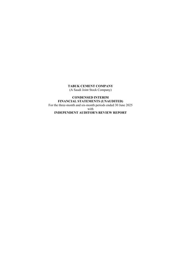 Thumbnail Tabuk Cement Company Quarterly Report 2025-q2