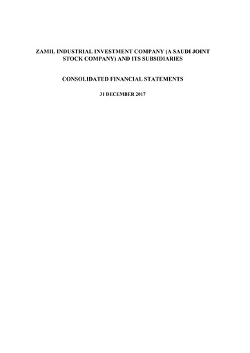 Thumbnail Zamil Industrial Investment Company Financial Statement 2017