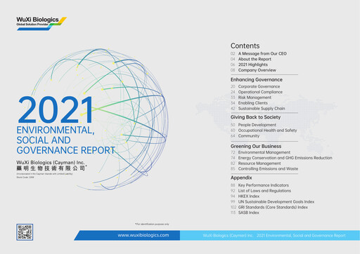 Vorschaubild WuXi Biologics ESG-Bericht 2021