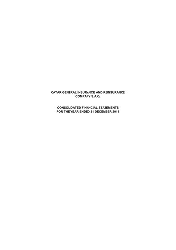 Thumbnail Qatar General Insurance & Reinsurance Company Financial Statement 2011