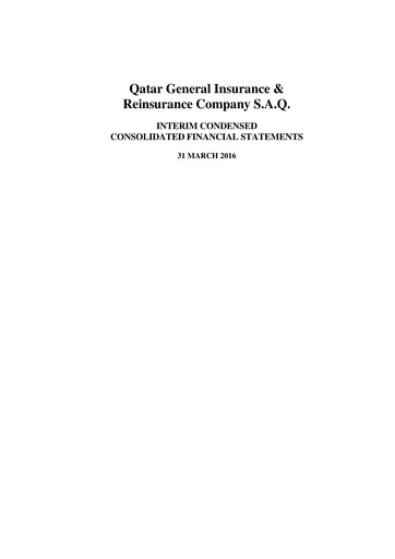 Thumbnail Qatar General Insurance & Reinsurance Company Quarterly Report 2016-q1