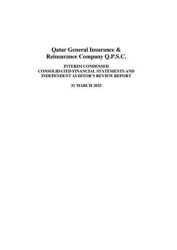 Thumbnail Qatar General Insurance & Reinsurance Company Quarterly Report 2025-q1