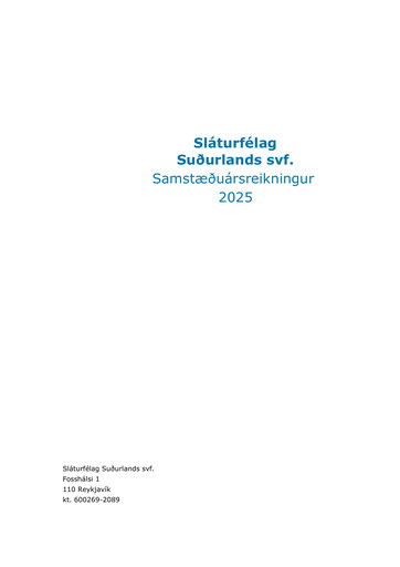Thumbnail Sláturfélags Suðurlands Financial Statement 2025