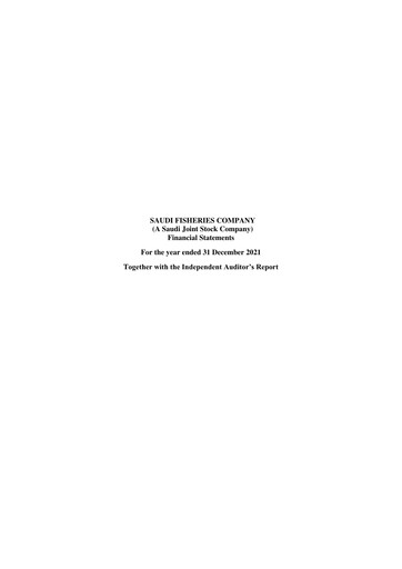 Vorschaubild Saudi Fisheries Company Finanzmitteilung 2021