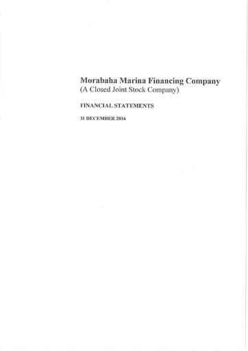 Thumbnail Morabaha Marina Financing Company Financial Statement 2016